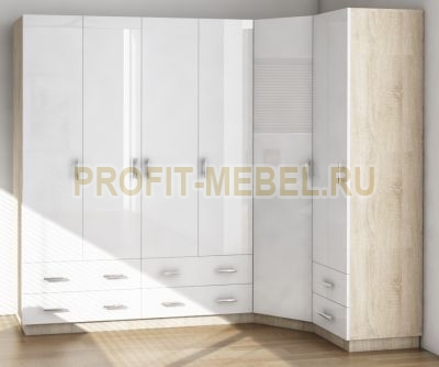 Угловой шкаф с фасадами МДФ, Москва Люкс - 10 по цене производителя 53900 руб. в наличии на 09.05.2024