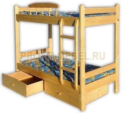 Кровать двухъярусная из массива сосны Буратино по цене производителя 22385 руб. в наличии на 09.05.2024
