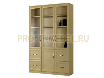 Распашной трехдверный шкаф со стекло дверями для книг и документов №5 по цене производителя 20240 руб. в наличии на 09.05.2024