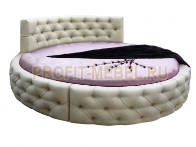 Интерьерная круглая кровать с искусственной кожей Астра по цене производителя 47080 руб. в наличии на 09.05.2024